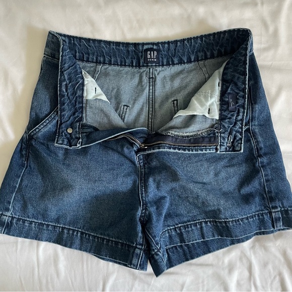 3 for $30 | Gap Denim 3.5" Jean Shorts High Rise Retro Vintage Style Dark Wash - Picture 5 of 12